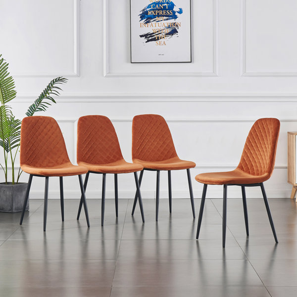 Burnt orange discount velvet dining chairs